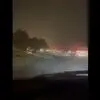  سقوط یک پل عابرپیاده در نجف در اثر طوفان شدید