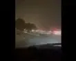  سقوط یک پل عابرپیاده در نجف در اثر طوفان شدید