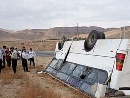 واژگونی مینی‌بوس حامل ۲۶ دانش‌آموز‌ ‌تیزهوش‌