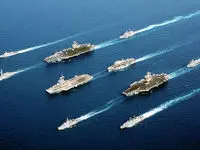 ویدیویی از تصادف دوتا ناو جنگی در خلیج فارس